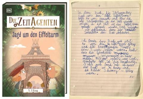 Handschriftliche Rezension von H. 8 Jahre zu Die Zeitagenten 3